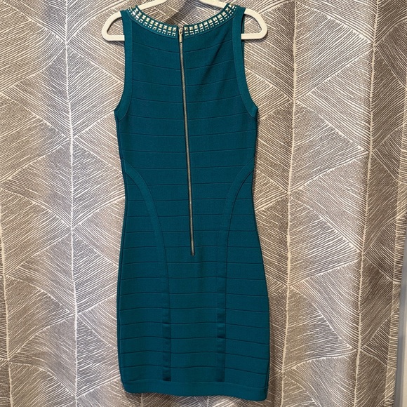 Bebe Embellished Party Dress Teal Green XS - Picture 4 of 5